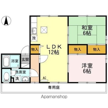 ノール・シャトー　Ｂ棟[2LDK/54.76m2]の間取図