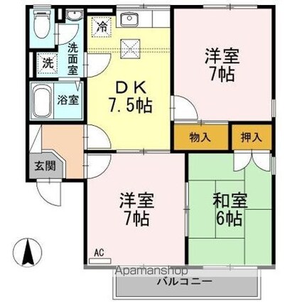 コーポ新稜　Ａ[3DK/59.17m2]の間取図