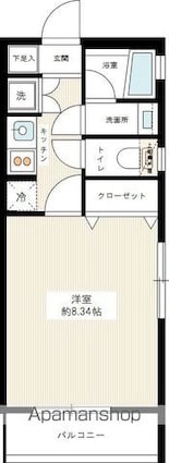 Ｓ　ＣＯＭＦＯＲＴ錦糸町[1K/25.29m2]の間取図
