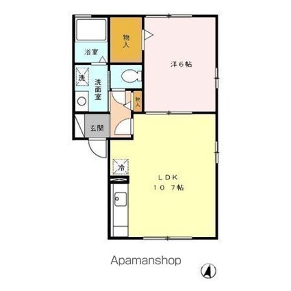 セジュールメゾン[1LDK/40.43m2]の間取図