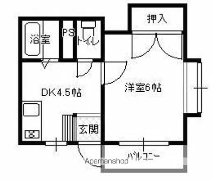 駒金屋１１[1DK/24.15m2]の間取図
