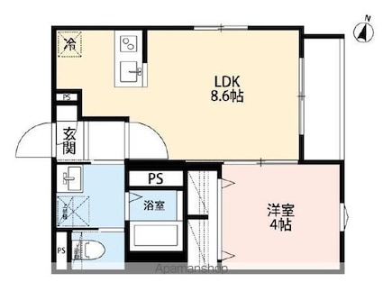 ｒｏｂｏｔ　ｈｏｍｅ　寒川町[1LDK/31.02m2]の間取図