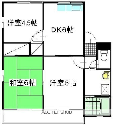 ロイヤルハイツ　Ａ棟[3DK/50.08m2]の間取図