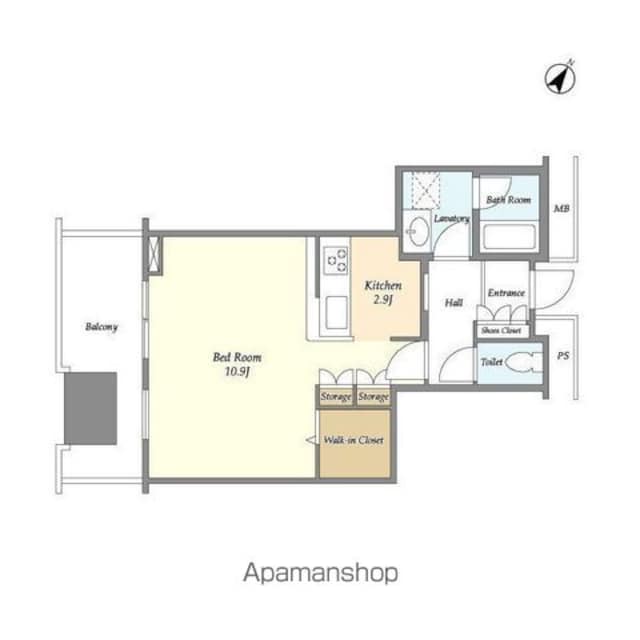 リガーレ日本橋人形町[1R/43.35m2]の間取図