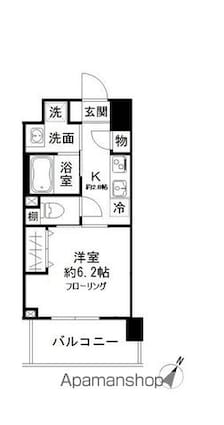 ミッテドルフ[1K/25.38m2]の間取図