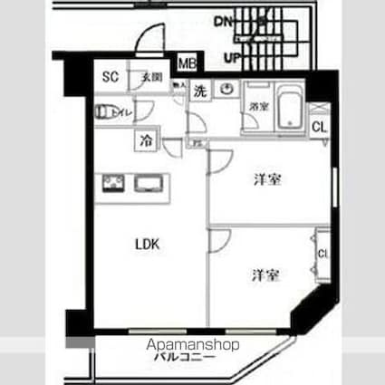 アイル両国弐番館[2LDK/51.03m2]の間取図