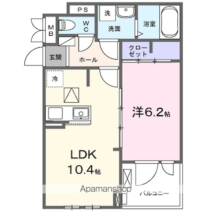 モア[1LDK/40.14m2]の間取図