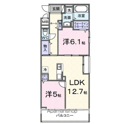 コレッソ・ｍ[2LDK/56.92m2]の間取図