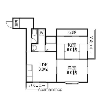 ＴＫ矢倉[2DK/51.1m2]の間取図