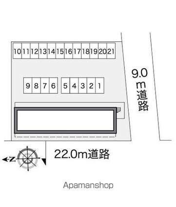 レオパレスエクレール今[1K/23.18m2]の配置図