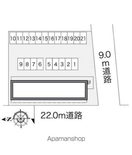 レオパレスエクレール今[1K/23.18m2]の配置図