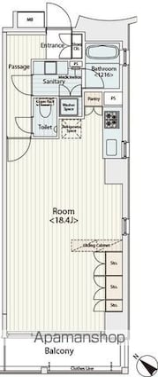 カスタリア八丁堀[1R/46.08m2]の間取図
