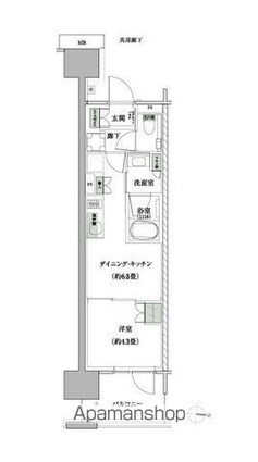 ザ・パークハウス亀戸九丁目[1DK/29.1m2]の間取図