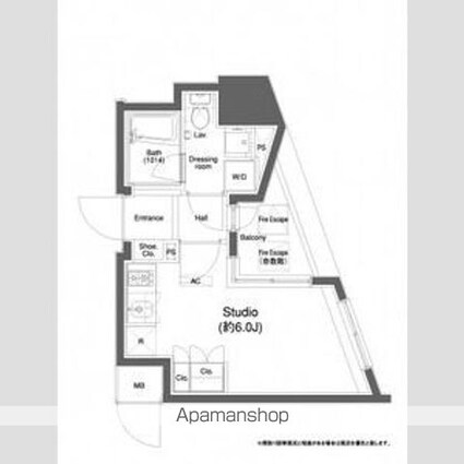 プラウドフラット白金高輪[1R/21.09m2]の間取図