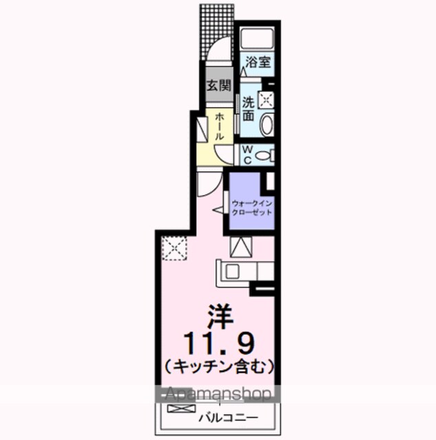 エーデルハイム　コセ　Ａ[1R/32.94m2]の間取図