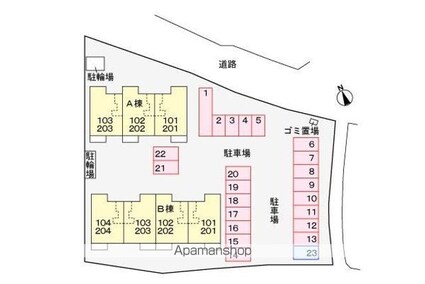 イル　ソーレ　Ａ[2LDK/56.59m2]の配置図