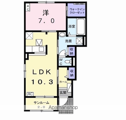 岐阜県岐阜市西中島６丁目[1LDK/50.15m2]の間取図