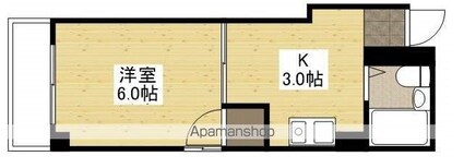 清和十日市[1K/19.89m2]の間取図