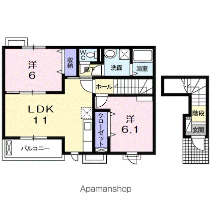 ビューティー・オアシス　Ⅱ[2LDK/57.86m2]の間取図