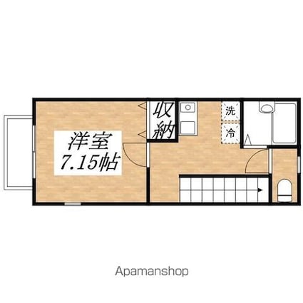 アムール萩山[1K/26.08m2]の間取図
