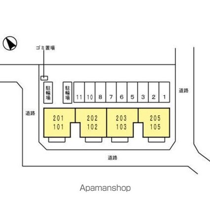 サニーコートＡ[2K/42.11m2]の配置図