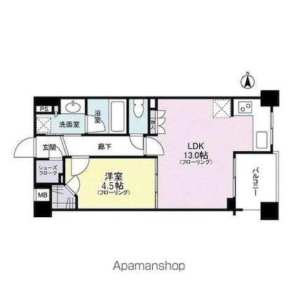 クレアホームズ新宿百人町[1LDK/46.33m2]の間取図