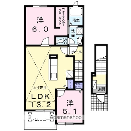 エターナル　ヴィレッジ[2LDK/58.7m2]の間取図