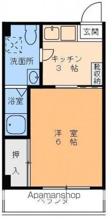 花繁ビル[1K/19.34m2]の間取図