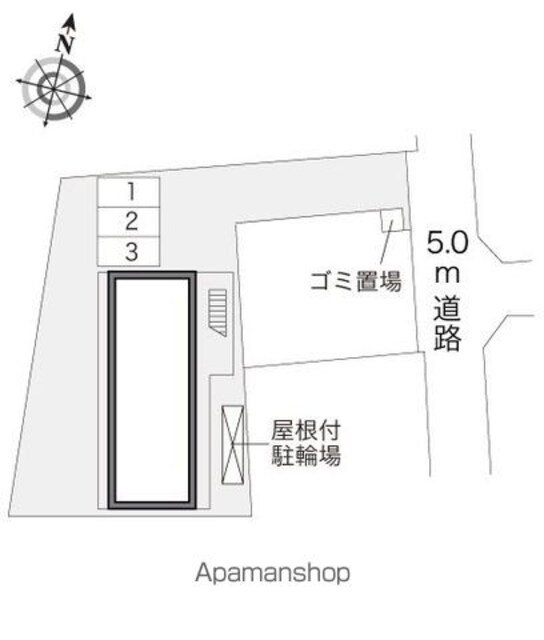レオパレスグルワール[1K/19.87m2]の配置図