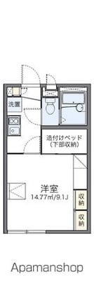 レオパレスＭＥＬＵＫＵ[1K/23.18m2]の間取図