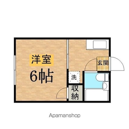パピルス[1K/18m2]の間取図