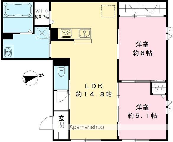 【岐阜市東鶉のアパートの間取り】