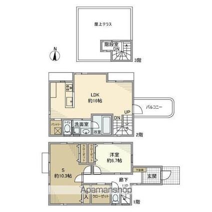 桃井戸建[1SLDK/81.57m2]の間取図
