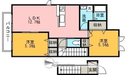 グレイスコートＫ[2LDK/61.35m2]の間取図