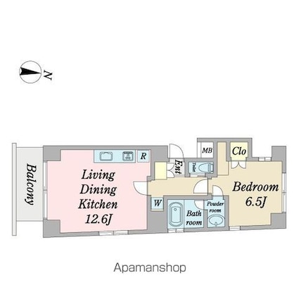 東京都新宿区西新宿３丁目[1LDK/44.6m2]の間取図