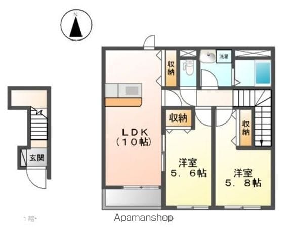 【岐阜市大菅南のアパートの間取り】