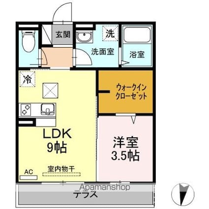 メゾン・ド・キャトルⅤ[1LDK/35.3m2]の間取図