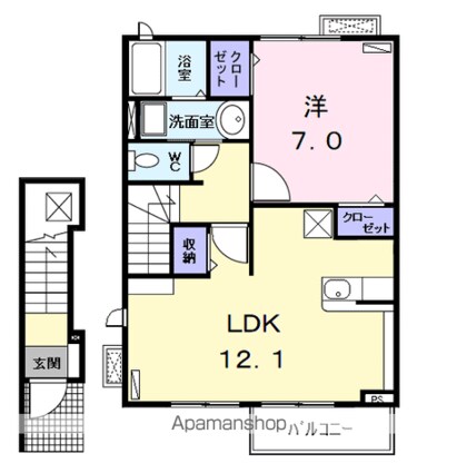 フェリーチェ　（ＦＥＬＩＣＥ）[1LDK/49.7m2]の間取図