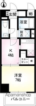アベニュー白河[1K/33.82m2]の間取図
