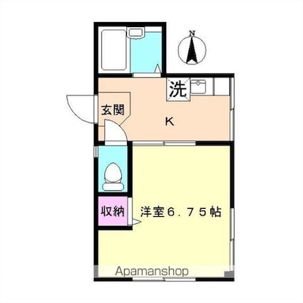 中板橋ＩＭＡハウス[1K/22.41m2]の間取図