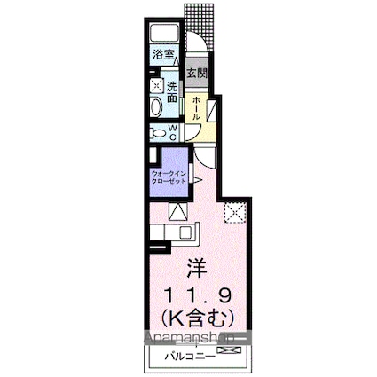 リップル箱清水[1R/32.94m2]の間取図