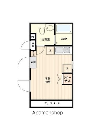ＬｉｖｅＦｌａｔ中野鷺宮[1R/19.09m2]の間取図