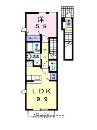 アルカンシエルＮ　Ｂ[1LDK/41.98m2]の間取図