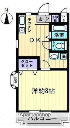ロビイプライズ[1DK/31.54m2]の間取図