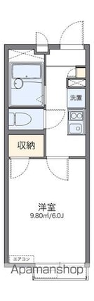 レオパレスサニーコートアカシＢ[1K/19.87m2]の間取図