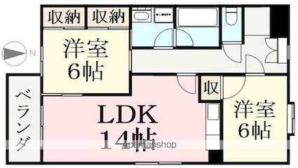 福井県福井市南四ツ居１丁目[2LDK/67m2]の間取図