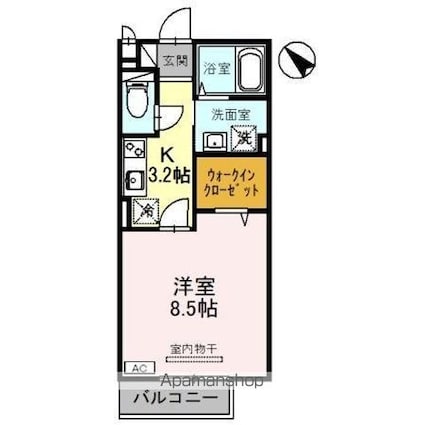 モナリエ大江[1K/30.03m2]の間取図