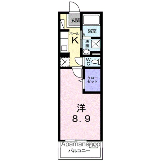 クロスロード三沢[1K/30.43m2]の間取図
