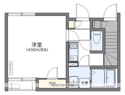 レオネクストヘリオス　ハウス[1K/25.85m2]の間取図