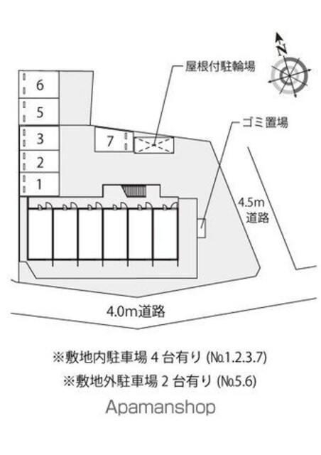 レオパレス羽衣[1K/20.28m2]の配置図